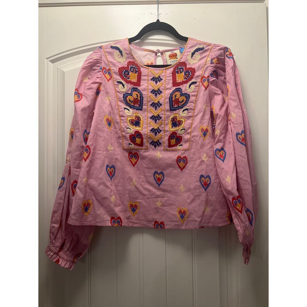 NWT Farm for Anthropologie Women’s‎ Balloon Sleeve Boho Blouse Top Size XS Pink